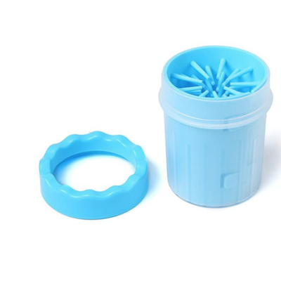 Pahar cu perii  MIC ALBASTRU pentru Curatarea si Dezinfectarea Labutelor Animalelor