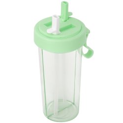 Pahar dublu 600 ml cu 2 paie VERDE