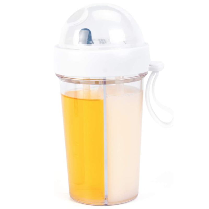 Pahar dublu pentru apa 400 ml cu 2 paie