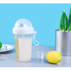 Pahar dublu pentru apa 400 ml cu 2 paie