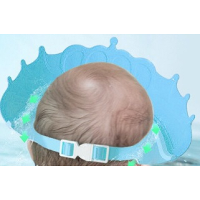 Palarie tip Coroana Aparatoare pentru ochi si urechi pentru spalat pe cap pentru Bebelusi ALBASTRU