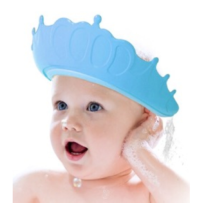 Palarie tip Coroana Aparatoare pentru ochi si urechi pentru spalat pe cap pentru Bebelusi ALBASTRU