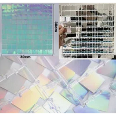 Panou decorativ model patrat cu paiete ALB CAMELEON 30 x 30 cm