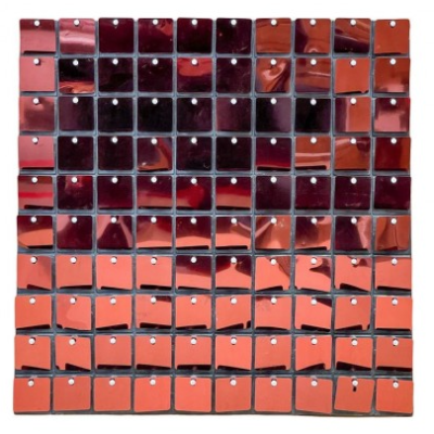 Panou decorativ model patrat cu paiete ROSU 30 x 30 cm
