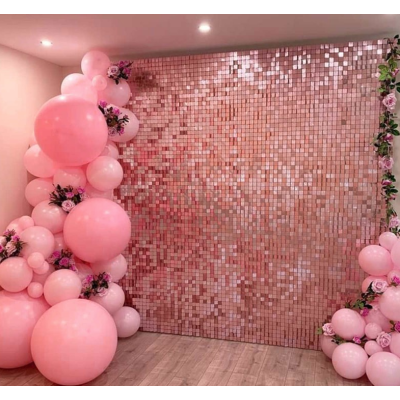 Panou decorativ model patrat cu paiete ROSU 30 x 30 cm