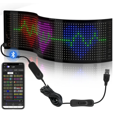 Panou LED auto afisaj cu led flexibil RGB programabil prin bluetooth