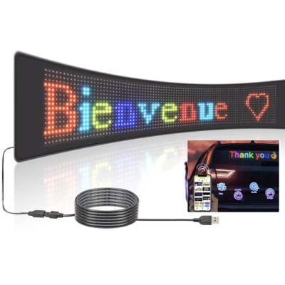 Panou LED auto afisaj cu led flexibil RGB programabil prin bluetooth