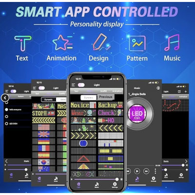 Panou LED auto afisaj cu led flexibil RGB programabil prin bluetooth