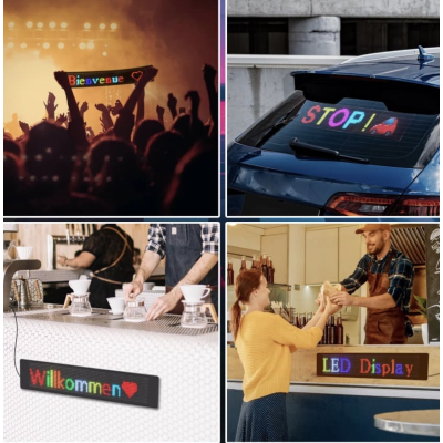 Panou LED auto afisaj cu led flexibil RGB programabil prin bluetooth