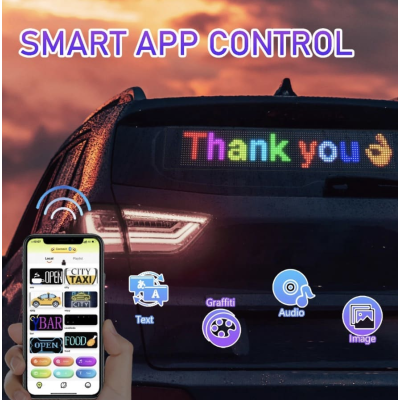 Panou LED auto afisaj cu led flexibil RGB programabil prin bluetooth