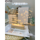 Panou luminos acrilic tip tabla de notite transparenta cu baza din lemn