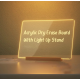 Panou luminos acrilic tip tabla de notite transparenta cu baza din lemn