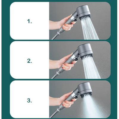 Para Cap De Dus 4 In 1 Cu 3 Moduri Diferite De Presiune A Apei GRI