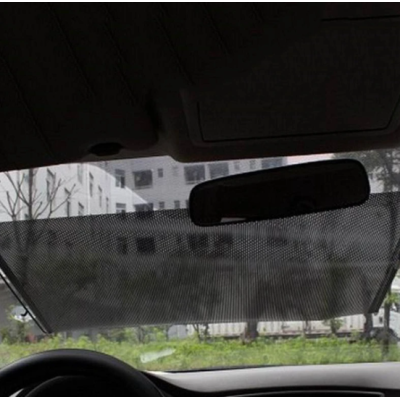 Parasolar auto cu ventuze retractabil negru 45 cm x 125 cm