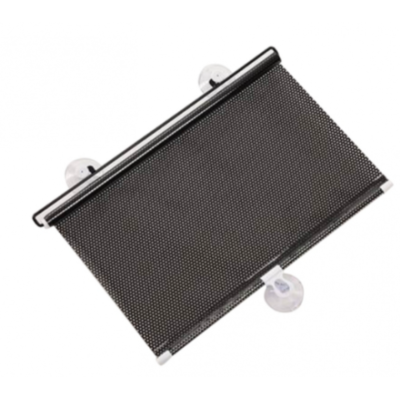 Parasolar auto cu ventuze retractabil NEGRU 58 cm x 125 cm