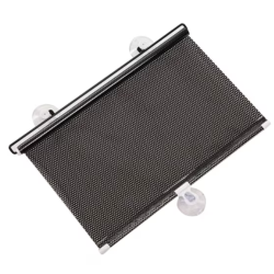 Parasolar auto cu ventuze retractabil negru 68 cm x 125 cm