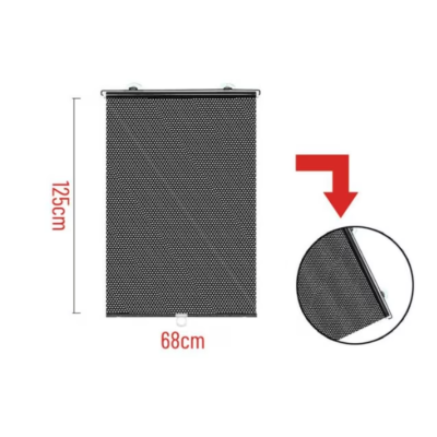 Parasolar auto cu ventuze retractabil negru 68 cm x 125 cm