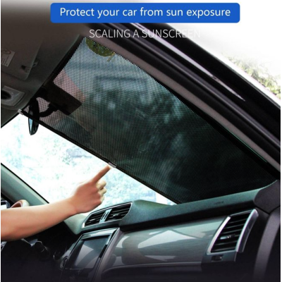 Parasolar retractabil cu ventuze pentru casa sau masina 58X125 cm Gri
