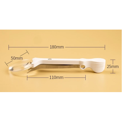 Penseta profesionala cu lupa si 2 leduri 50x5