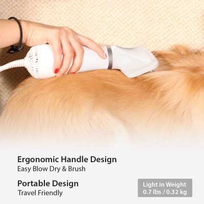 Perie cu feon 2 in 1 pentru caini si pisici , Uscator de par pentru animale