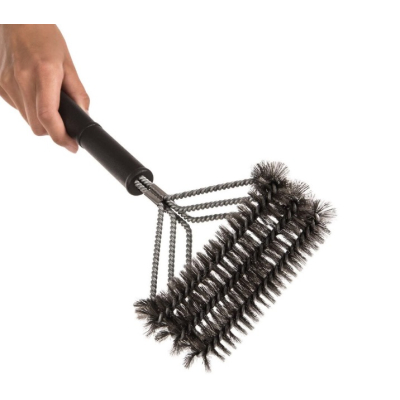 Perie de gratar curatare eficienta 2 capete triunghiulare argintiu/negru