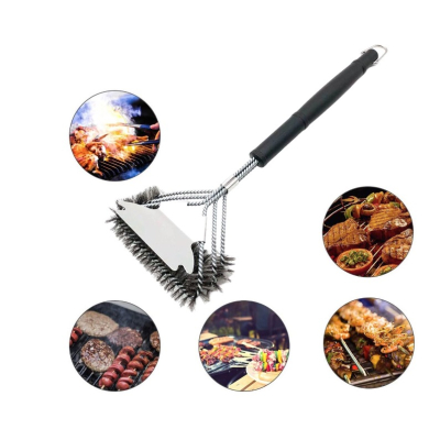 Perie de gratar curatare eficienta 2 capete triunghiulare argintiu/negru