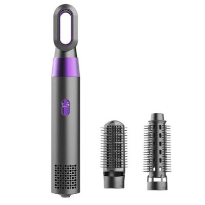 Perie de par cu aer cald Roz/Negru 3 capete de schimb