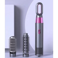 Perie de par cu aer cald Roz/Negru 3 capete de schimb