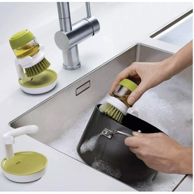 Perie de vase cu dozator detergent si suport depozitare utilizare universala OFF