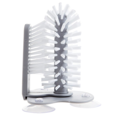 Perie dubla pentru spalare pahare si recipiente, interior/exterior cu 3 ventuze