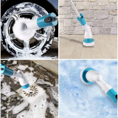 Perie Electrica Rotativa Tip Mop Pentru Curatat Hurricane Spin Scrubber Cu Trei Capete