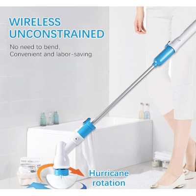 Perie Electrica Rotativa Tip Mop Pentru Curatat Hurricane Spin Scrubber Cu Trei Capete