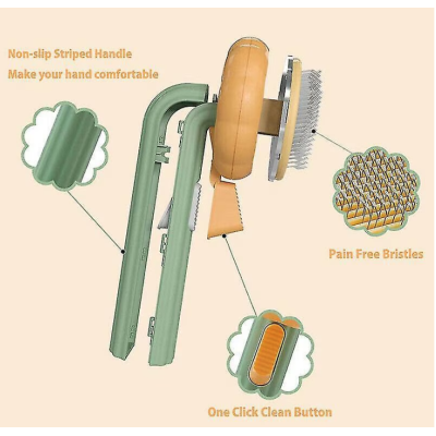 Perie pentru parul animalelor de companie cu buton pentru o curatare usoara
