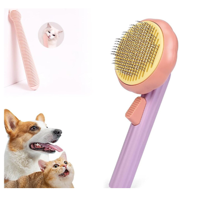 Perie pentru parul animalelor de companie cu buton pentru o curatare usoara