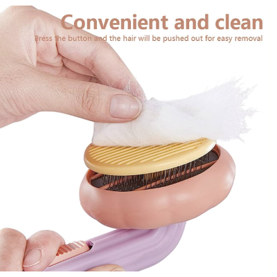 Perie pentru parul animalelor de companie cu buton pentru o curatare usoara