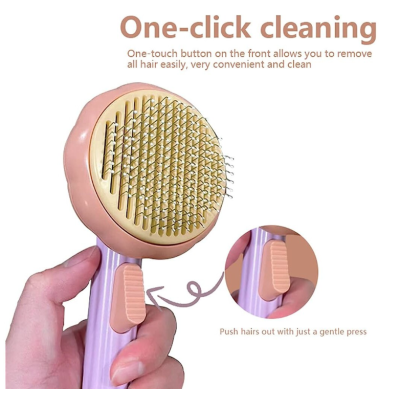 Perie pentru parul animalelor de companie cu buton pentru o curatare usoara