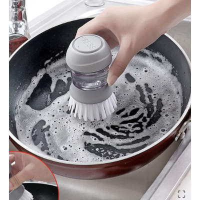 Perie pentru vase cu dozator detergent si suport