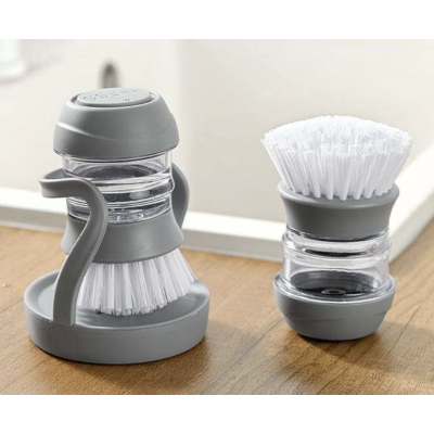 Perie pentru vase cu dozator detergent si suport