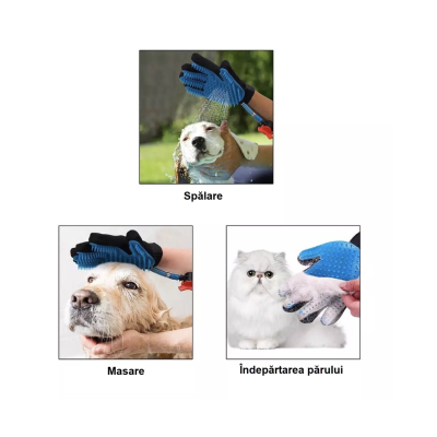 Perie tip manusa pentru spalare si masare caini/ pisici sau alte animale de companie