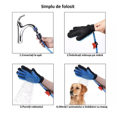 Perie tip manusa pentru spalare si masare caini/ pisici sau alte animale de companie