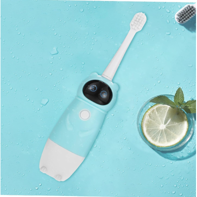 Periuta albastra electrica de dinti pentru copii ursulet