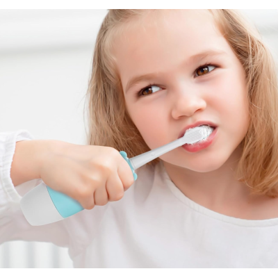 Periuta albastra electrica de dinti pentru copii ursulet