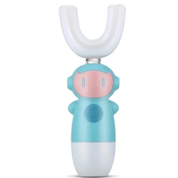 Periuta de dinti electrica pentru copii, forma de U, ALBASTRA