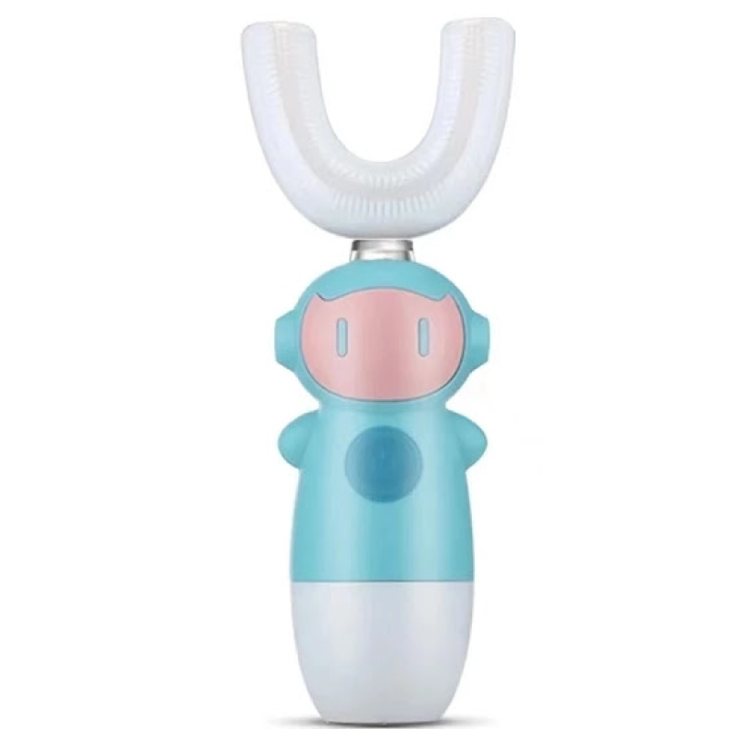 Periuta de dinti electrica pentru copii, forma de U, ALBASTRA