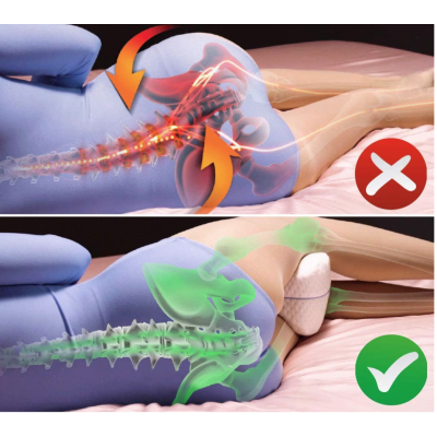 Perna din spuma cu memorie pentru picioare Leg Pillow Alb/Albastru BA