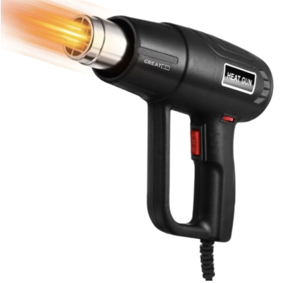 Pistol cu aer cald rezistent putere 2000 W temperatura intre 300 si 600 grade Negru