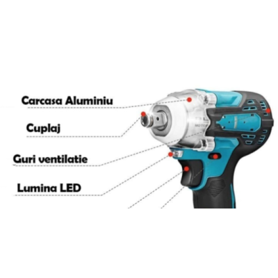 Pistol de impact 98VF cu 2 acumulatori si 40 accesori LEIH MANN