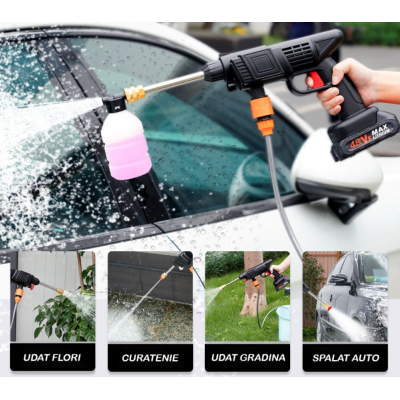 Pistol de spalat cu presiune portabil cu 2 acumulatori 48V