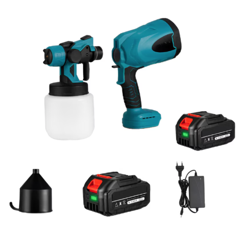 Pistol de Vopsit Electric Profesional fara fir 120W de 21V cu 2 baterii Li Ion capacitate 800 ml