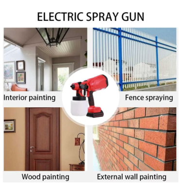 Pistol profesional de vopsit si zugravit electric 800 ml si 2 acumulatori 48V Portabil